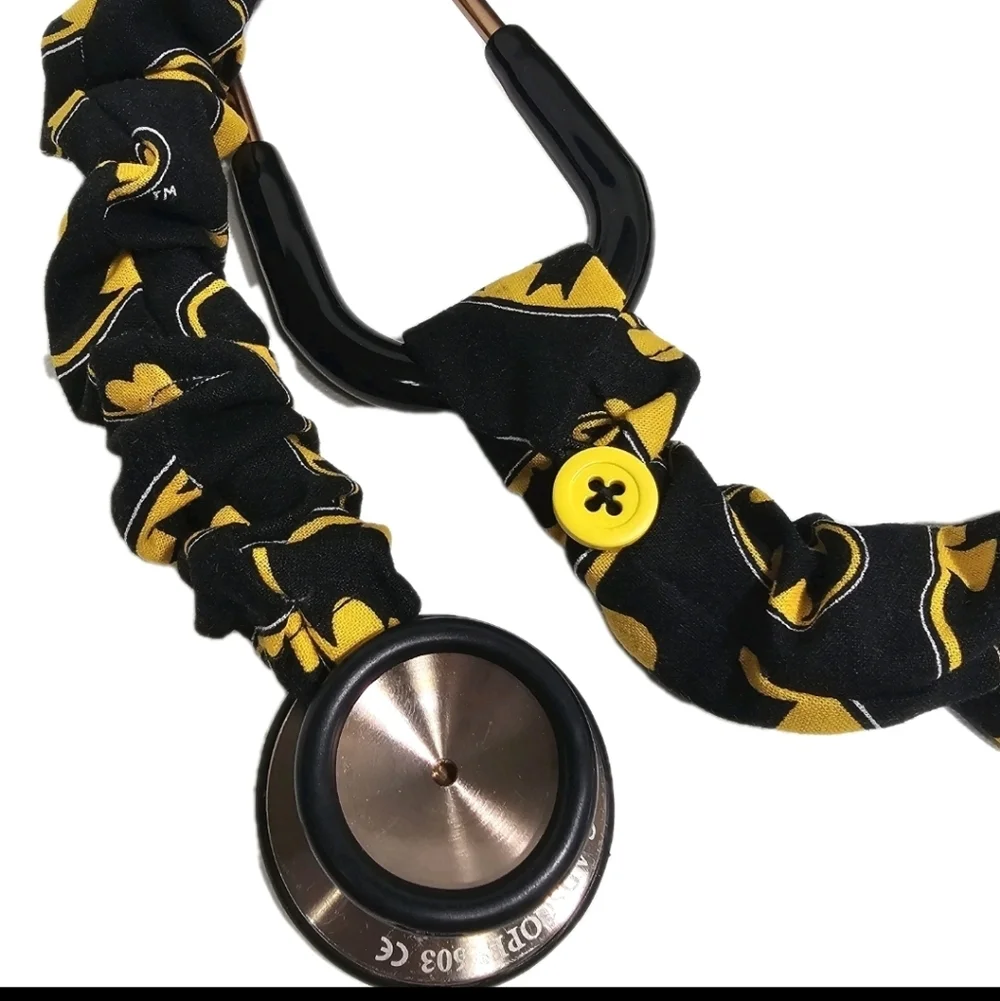 Handmade Batman Superhero Black Stethoscope Sleeve: Washable Cotton Cover